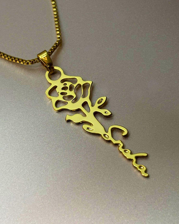 Personalized Floral Name Pendant 🌸✨  | 1-Year Anti-Tarnish Warranty