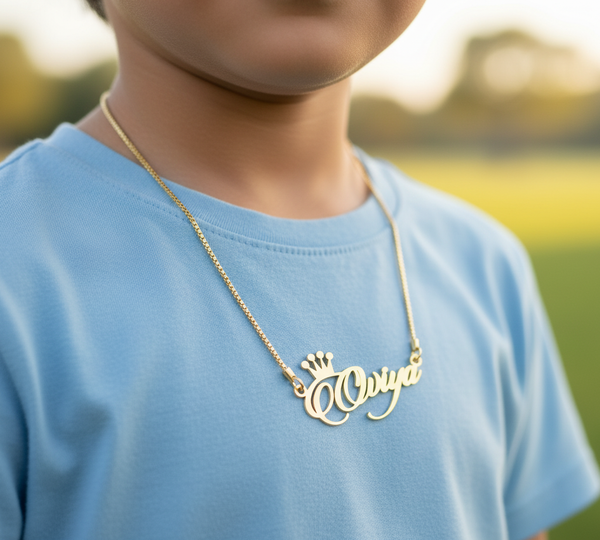 Personalized Kids Name Necklace - Custom Gold-Plated Pendant for Unique Gifts - Enchain Gifts