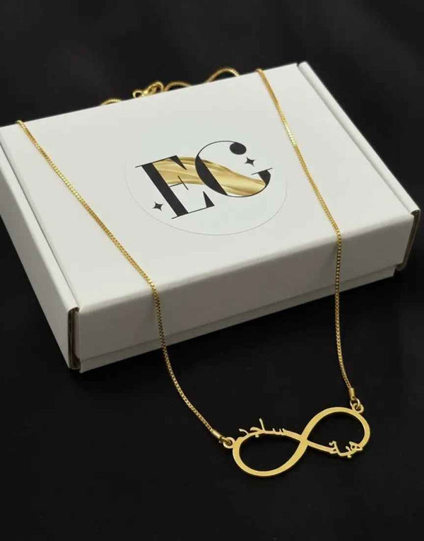 Gold Plated Infinity Name Necklace for Couples - Personalized Design - Enchain Gifts