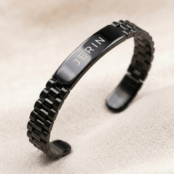 Personalized Rolex Bracelet – Black Gloss Finish
