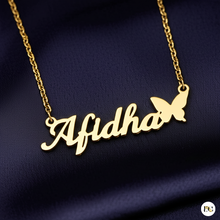 Personalized Golden Name Necklace with Butterfly - 1 Year Anti Tarnish Warranty - Enchain Gifts