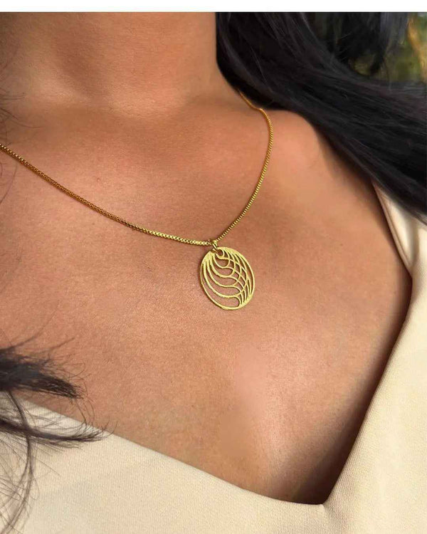 Golden Wave Pendant Necklace - Enchain Gifts