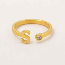 Personalized Golden Initial Ring | 1 year Anti Tarnish Warranty