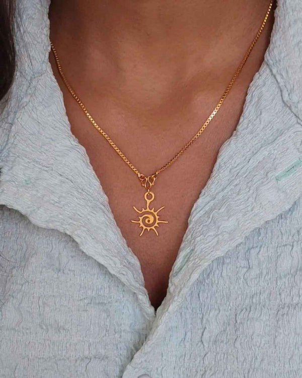 Radiant Gold-Plated Sun Pendant - Enchain Gifts
